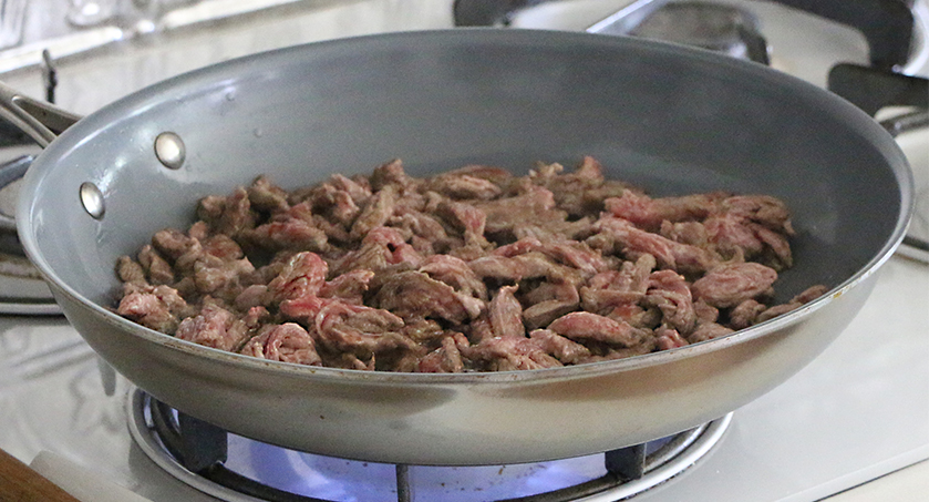 Szechuan Beef Appetizers on Veggie Crisps